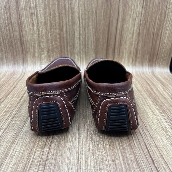 Duluth Trading Co Brown Bison Grain Driving Loafers Mens 10 M Shoes - Picture 4 of 8